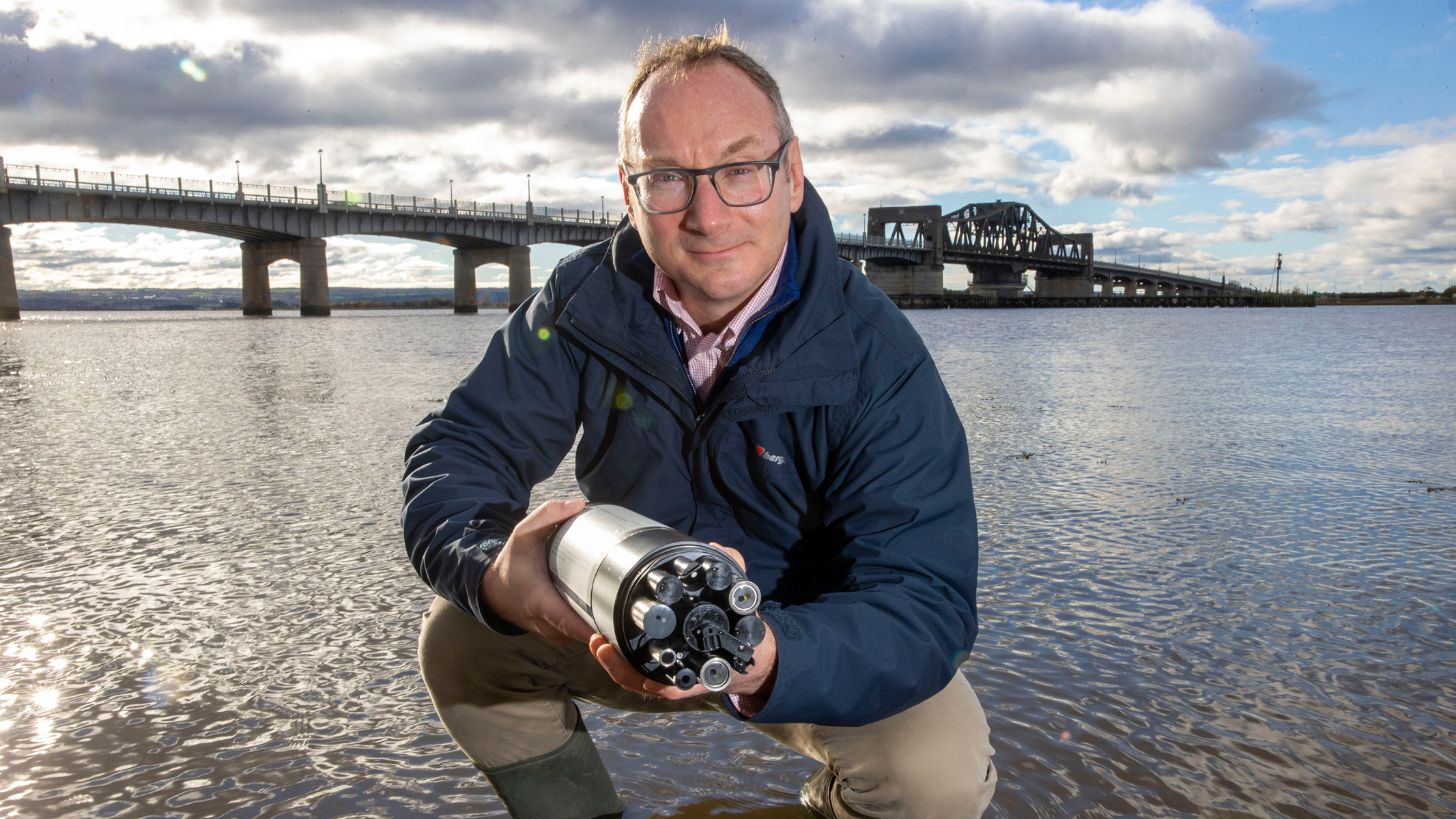 Prof Andrew Tyler with multi-sensor equipment